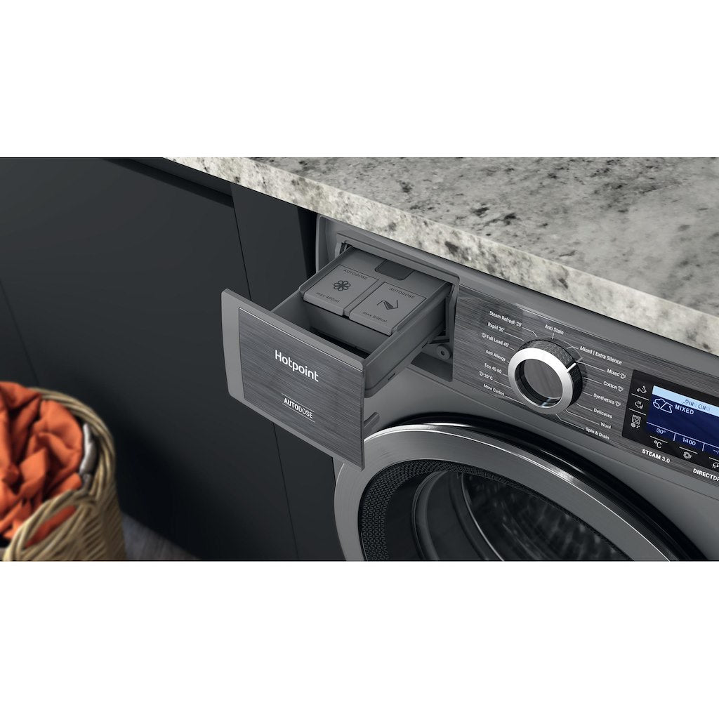 Hotpoint H8 09ADS GPOWER UK 10kg 1400rpm GentlePower Washing Machine - Silver