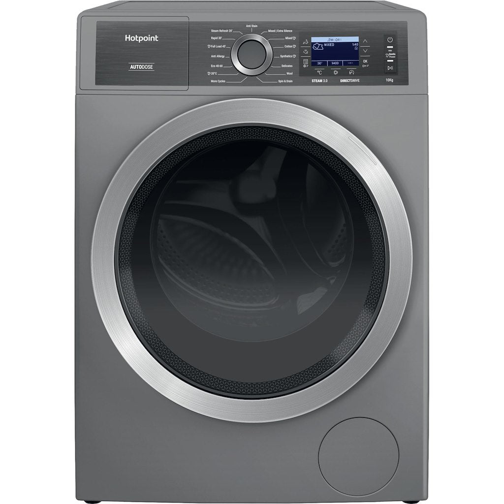 Hotpoint H8 09ADS GPOWER UK 10kg 1400rpm GentlePower Washing Machine - Silver