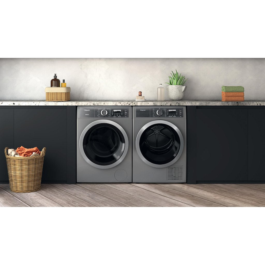 Hotpoint H8 09ADS GPOWER UK 10kg 1400rpm GentlePower Washing Machine - Silver